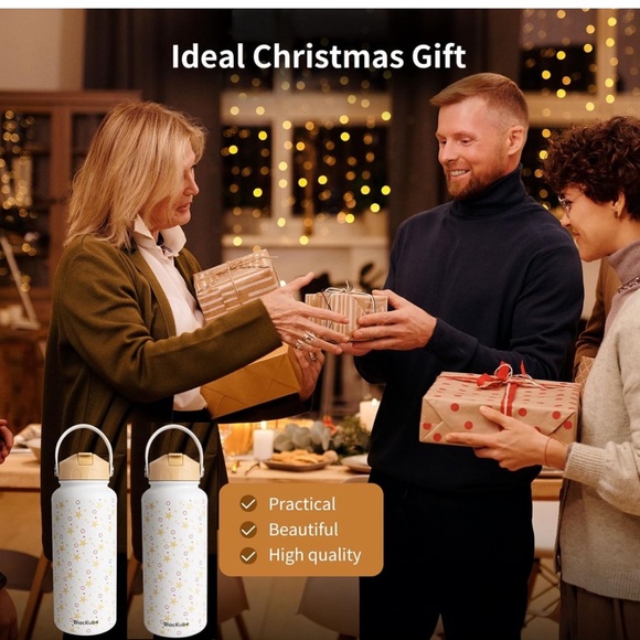 Blackube 32oz Insulated Water Bottle with Straw Lid, Stainless Steel Water Bottl - Picture 6 of 8